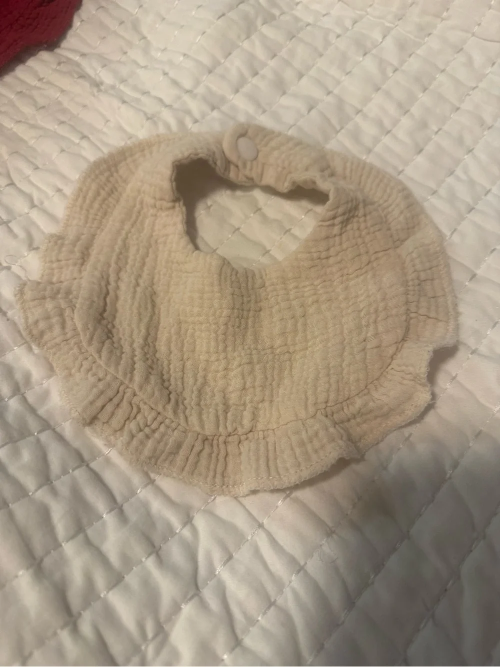 Bundle of 6 Muslin Ruffle Baby Bibs Boho Neutral Snap Drool Feeding Set